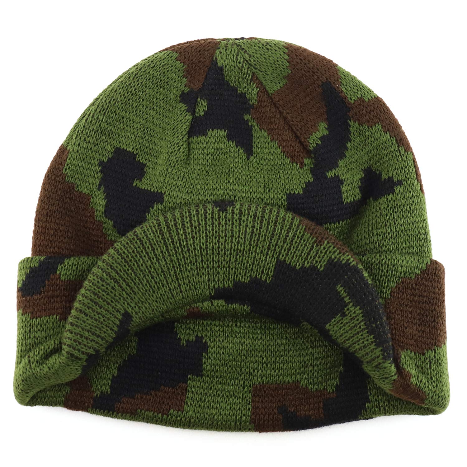 Armycrew Camouflage Knit Beanie Hat with Visor - WDL