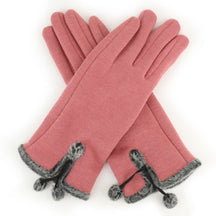 Armycrew Smartphone Touchscreen Ladies Fur Trim Pom Decoration Texting Glove