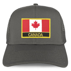 Armycrew XXL Oversize Canada Flag with Text Patch Mesh Back Trucker Baseball Cap