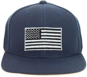 Armycrew Youth Kid Size American Flag Embroidered Flat Bill Snapback Baseball Cap