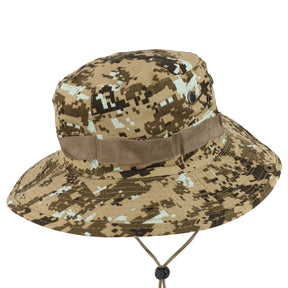 Armycrew Military Pixelated Camo Boonie Hat with Adjustable Chin Strap