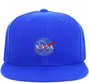 Armycrew Youth Kid Size Small NASA Insignia Patch Flat Bill Snapback Baseball Cap
