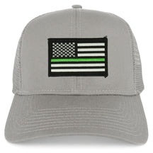 Armycrew Thin Green Line USA Flag Embroidered Patch Snapback Mesh Trucker Cap