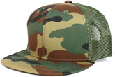 Youth Stylish Flat Bill Structured Mesh Back Snapback Trucker Cap