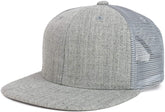 Youth Stylish Flat Bill Structured Mesh Back Snapback Trucker Cap