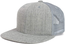Youth Stylish Flat Bill Structured Mesh Back Snapback Trucker Cap