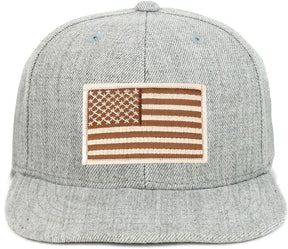 Armycrew Youth Kid Size Desert American Flag Patch Flat Bill Snapback Baseball Cap