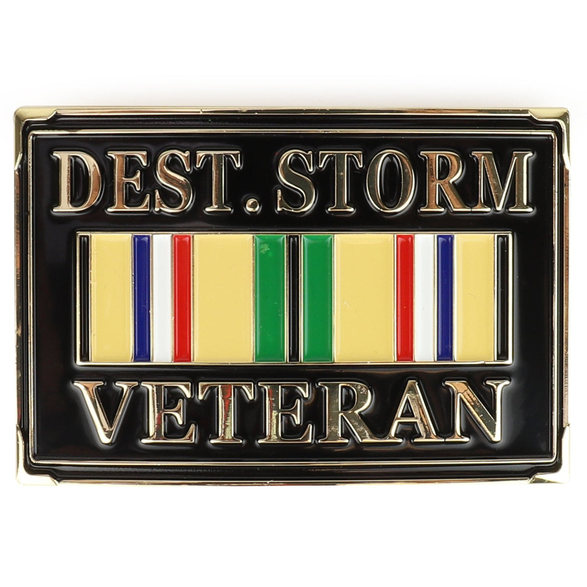 Armycrew Desert Storm Veteran Military Ribbon Metal Belt Buckle