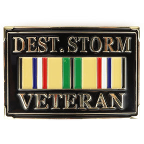 Armycrew Desert Storm Veteran Military Ribbon Metal Belt Buckle