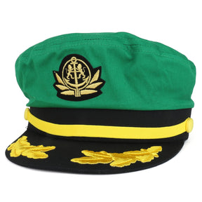 Adjustable Gold Color Embroidery Leafs and Patch Flagship Captain Hat