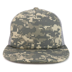 Armycrew Flat Bill Camouflage Patterned Foam Trucker Snapback Cap