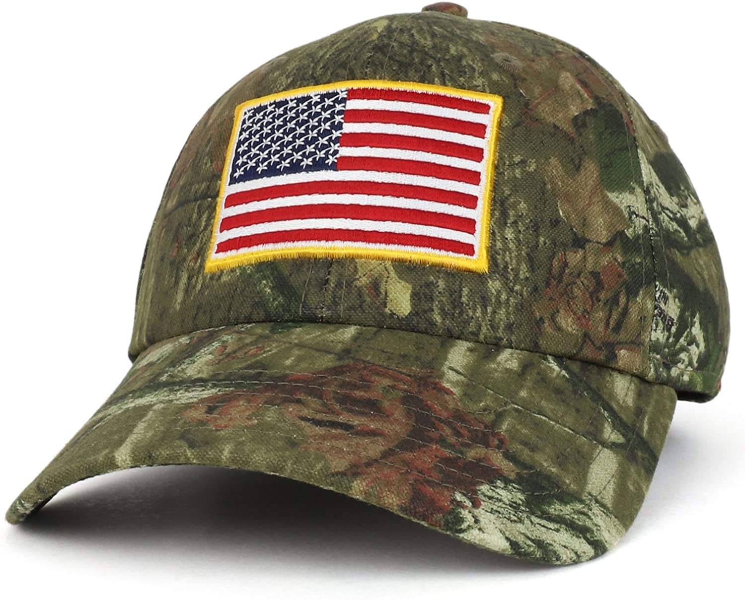 Armycrew USA Flag Patch Embroidered Mossy Oak Break Up Baseball Cap
